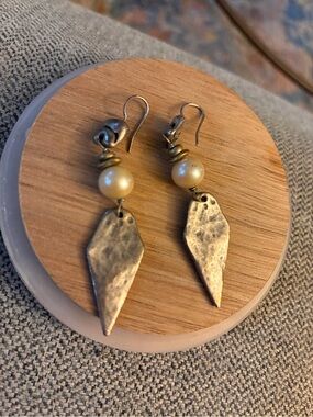 Gold-Tone Pearl Drop Dangle Earrings - Women Jewelry